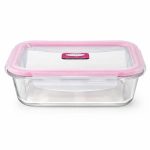Glass Storage M/W Rect 1000Ml Pink