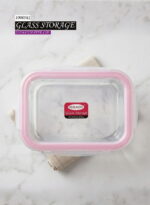 Glass Storage M/W Rect 1000Ml Pink - Image 2