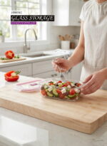 Glass Storage M/W Rect 1000Ml Pink - Image 3