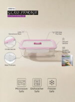 Glass Storage M/W Rect 1000Ml Pink - Image 4