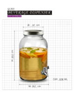 Glass Beverage Dispenser 3.25L Silver - Image 5