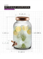 Glass Beverage Dispenser 3.25L Rose Gold - Image 4