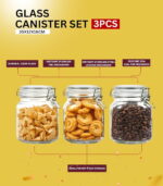 Glass Canister 1000Ml 3Pcs Set - Image 2