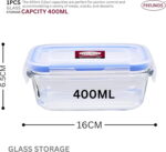 Glass Storage M/W Rect 400Ml Blue - Image 2