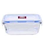 Glass Storage M/W Rect 400Ml Blue
