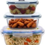 Glass Storage M/W 3Pcs Set Blue