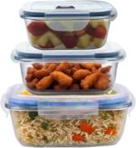 Glass Storage M/W 3Pcs Set Blue