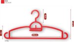 Feelings Plastic Hanger – 18 Pcs Set, Non-Slip Clothes Hangers With Notches For Wardrobe, Closet Storage & Space-Saving Organization (Red) - Image 3