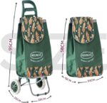 Feelings Folding Essential Shopping Trolley - Wheels Green Leaf - Image 2