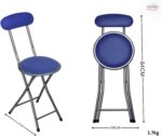 Feelings Round Seat Metal Folding Chair - Blue - Image 2