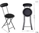Feelings Round Seat Metal Folding Chair - Black - Image 2