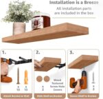 Feelings Wall Shelf, Floating Rectangle (Beige, 100Cm) - Image 3