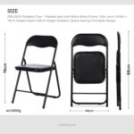 Feelings Folding Chair, Padded Seat - Black Metal Frame - Image 2