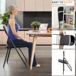 Feelings Folding Chair, Padded Seat - Black Metal Frame - Image 3
