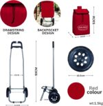 Feelings Foldable Shopping Trolley With Wheels – Red - Image 2