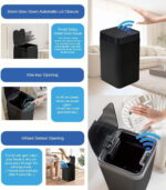 Feelings Sensor Dustbin 20 Litre Cuboid - Black - Image 3