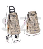 Feelings Shopping Trolley Cart With Wheels Newspaper Print - Image 2