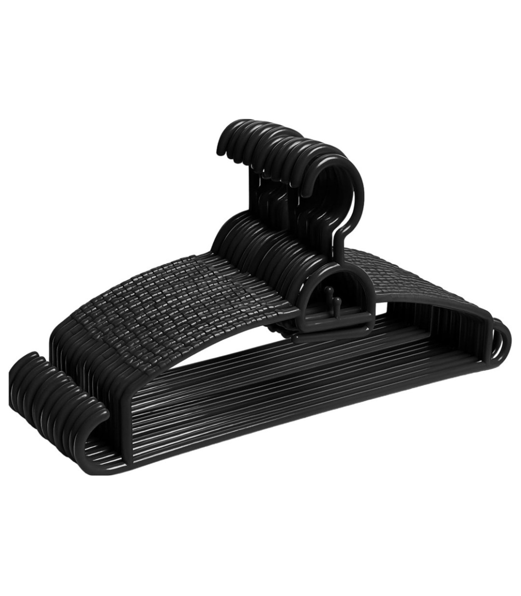n-6291101931889 Feelings Plastic Hanger – 24 Pcs Set - Black - Image 1