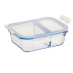 Glass Storage M/W W/Divider 1200Ml Blue