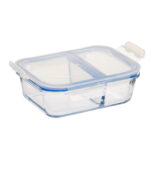 Glass Storage M/W W/Divider 700Ml Blue