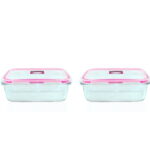 Glass Storage M/W 2Pcs Set 1000 X 2 Pink