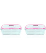 Glass Storage M/W 2Pcs Set 1000 X 2 Pink