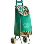 Feelings Folding Essential Shopping Trolley - Wheels Green Leaf