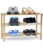 Feelings 3-Layer Wooden Shoe Rack – Natural Color