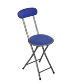 Feelings Round Seat Metal Folding Chair - Blue