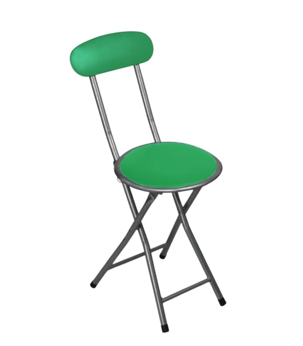 n-6953440506134 Feelings Round Seat Metal Folding Chair - Green - Image 1