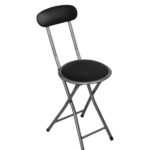 Feelings Round Seat Metal Folding Chair - Black