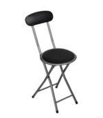Feelings Round Seat Metal Folding Chair - Black
