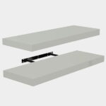 Feelings Wall Mounted Floating Shelf Rectangular-40Cm - Ash Grey