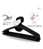 Feelings Plastic Arch Black Hangers – 24 Pcs Set