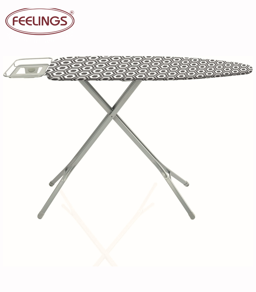 6953440503133 Iron Board Hippo- Foldable Multicolour -Ironing Table With Iron Holder - Image 1