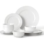 FEELINGS 12 PCS STONEWARE DINNER SET - Serves 4 (White)