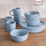 FEELINGS 12 PCS STONEWARE DINNER SET - Serves 4 (Pastel Light Blue)