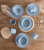 FEELINGS 12 PCS STONEWARE DINNER SET - Serves 4 (Pastel Light Blue) - Image 4