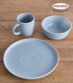FEELINGS 12 PCS STONEWARE DINNER SET - Serves 4 (Pastel Light Blue) - Image 5
