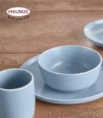 FEELINGS 12 PCS STONEWARE DINNER SET - Serves 4 (Pastel Light Blue) - Image 6