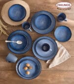 FEELINGS 16 PCS STONEWARE DINNER SET - Serves 4 (Blue) - Image 2