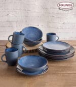 FEELINGS 16 PCS STONEWARE DINNER SET - Serves 4 (Blue) - Image 3