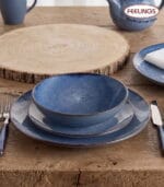 FEELINGS 16 PCS STONEWARE DINNER SET - Serves 4 (Blue) - Image 4