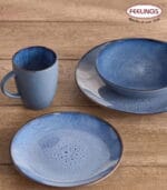 FEELINGS 16 PCS STONEWARE DINNER SET - Serves 4 (Blue) - Image 5