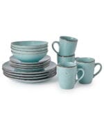 FEELINGS 16 PCS STONEWARE DINNER SET - Serves 4 (Sky Blue)