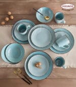 FEELINGS 16 PCS STONEWARE DINNER SET - Serves 4 (Sky Blue) - Image 2