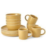 FEELINGS 12 PCS STONEWARE DINNER SET - Serves 4 (Yellow)