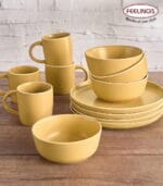 FEELINGS 12 PCS STONEWARE DINNER SET - Serves 4 (Yellow) - Image 3