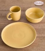 FEELINGS 12 PCS STONEWARE DINNER SET - Serves 4 (Yellow) - Image 4