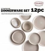 FEELINGS 12 PCS STONEWARE DINNER SET - Serves 4 (Cream White) - Image 4